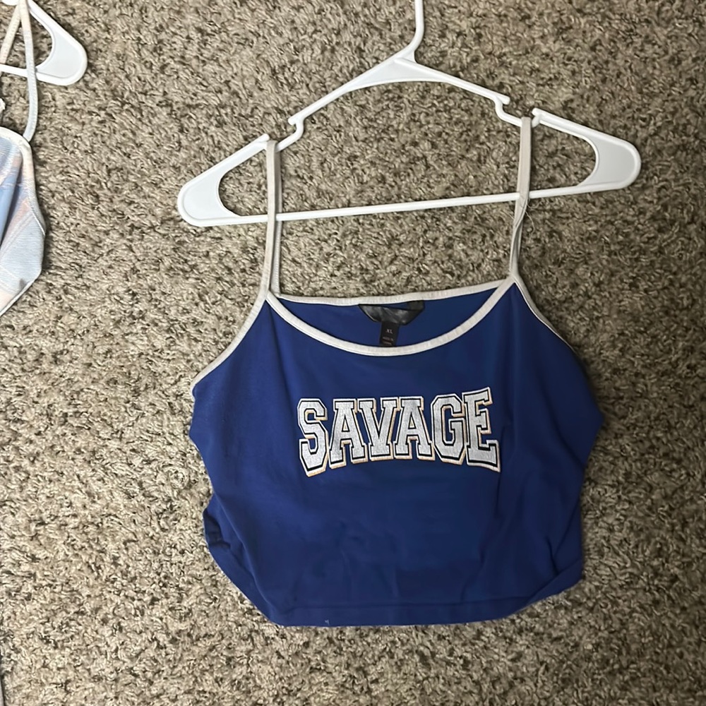 Blue savage crop top very comfy